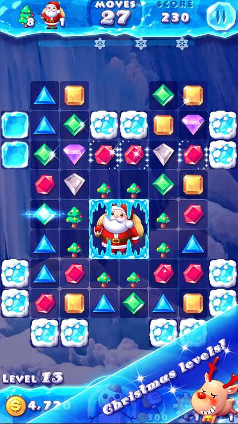 An ice-crystal board with a bundled winter figure held at the center